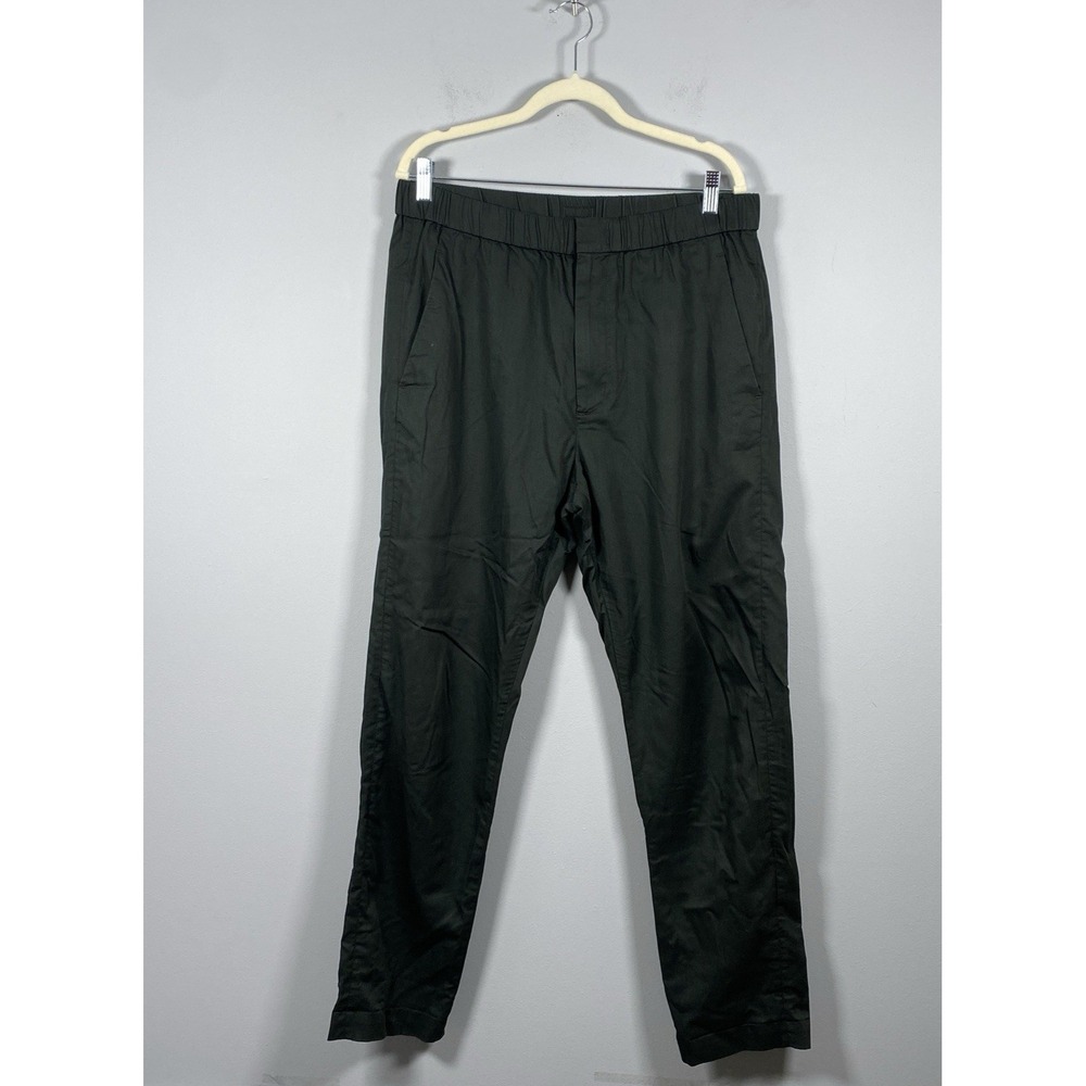 COS Women's Trousers EUR 54 US 34 Dark Green Twill Wide‎ Leg Chino Pants Hi-Rise